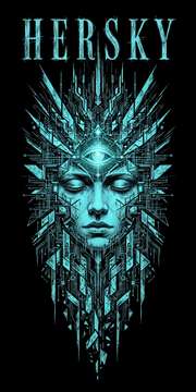 HERSKY artwork — Neon Cyan